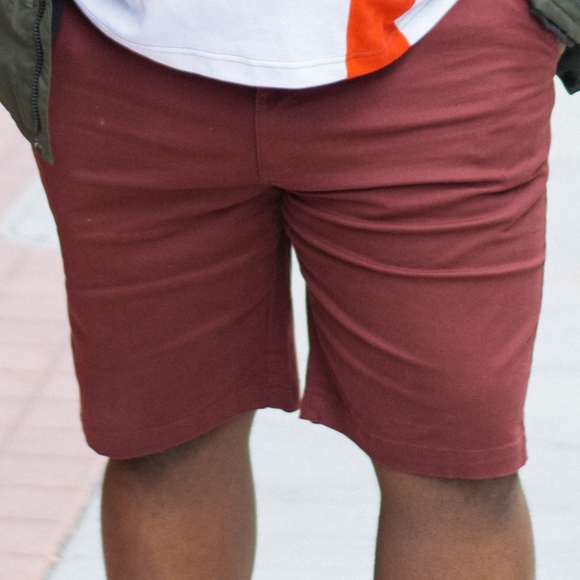 BadRhino Burgundy Five Pocket Chino Shorts - Picture 2 of 2